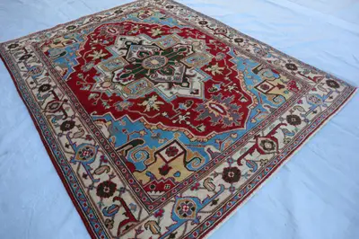 Vintage Style Afghan Oushak Rug – Handmade, Hand-Knotted, Soft Pile, Oriental Area Rug, 5x7 Cozy Home Décor, U