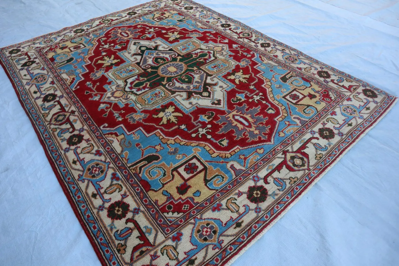 Vintage Style Afghan Oushak Rug – Handmade, Hand-Knotted, Soft Pile, Oriental Area Rug, 5x7 Cozy Home Décor, Unique Design" Floor Rug