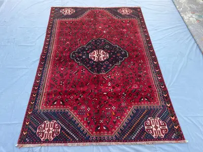 6'5x9'2 ft Antique Turkmen Tribal Rug | Caucasian Wool Area Rug | Handmade Afghan Rug | Geometric Wool Carpet 