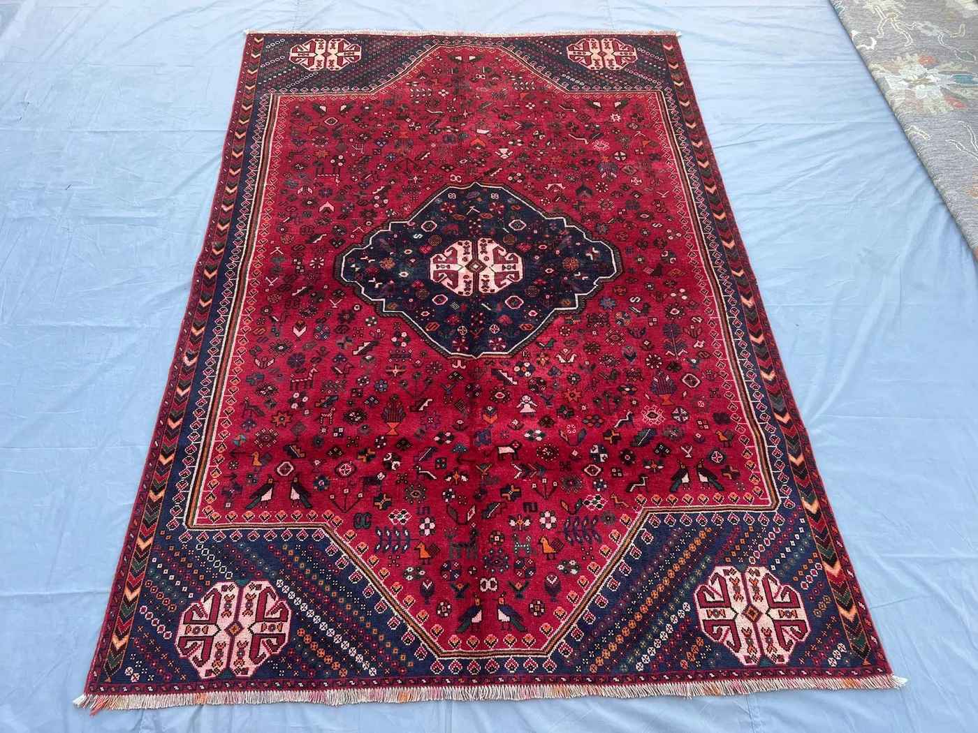 6'5x9'2 ft Antique Turkmen Tribal Rug | Caucasian Wool Area Rug | Handmade Afghan Rug | Geometric Wool Carpet | Bohemian Decor, Bedroom Rug
