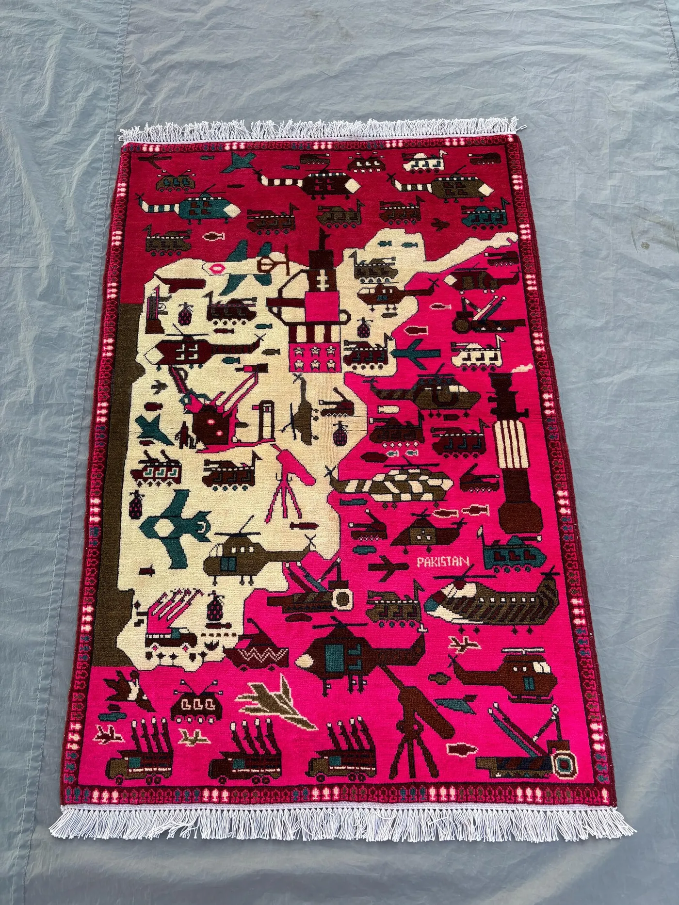 3 x 5 ft Afghan Hand Knotted Vintage Soft Pile Unique Pictorial Rug Herat Design Luxury Home Boho Decor