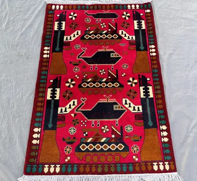 3 x 5 ft Afghan Hand-Knotted Vintage Rug Herat Design Soft Pile One of a Kind Unique Home Decor Cultural Boho 