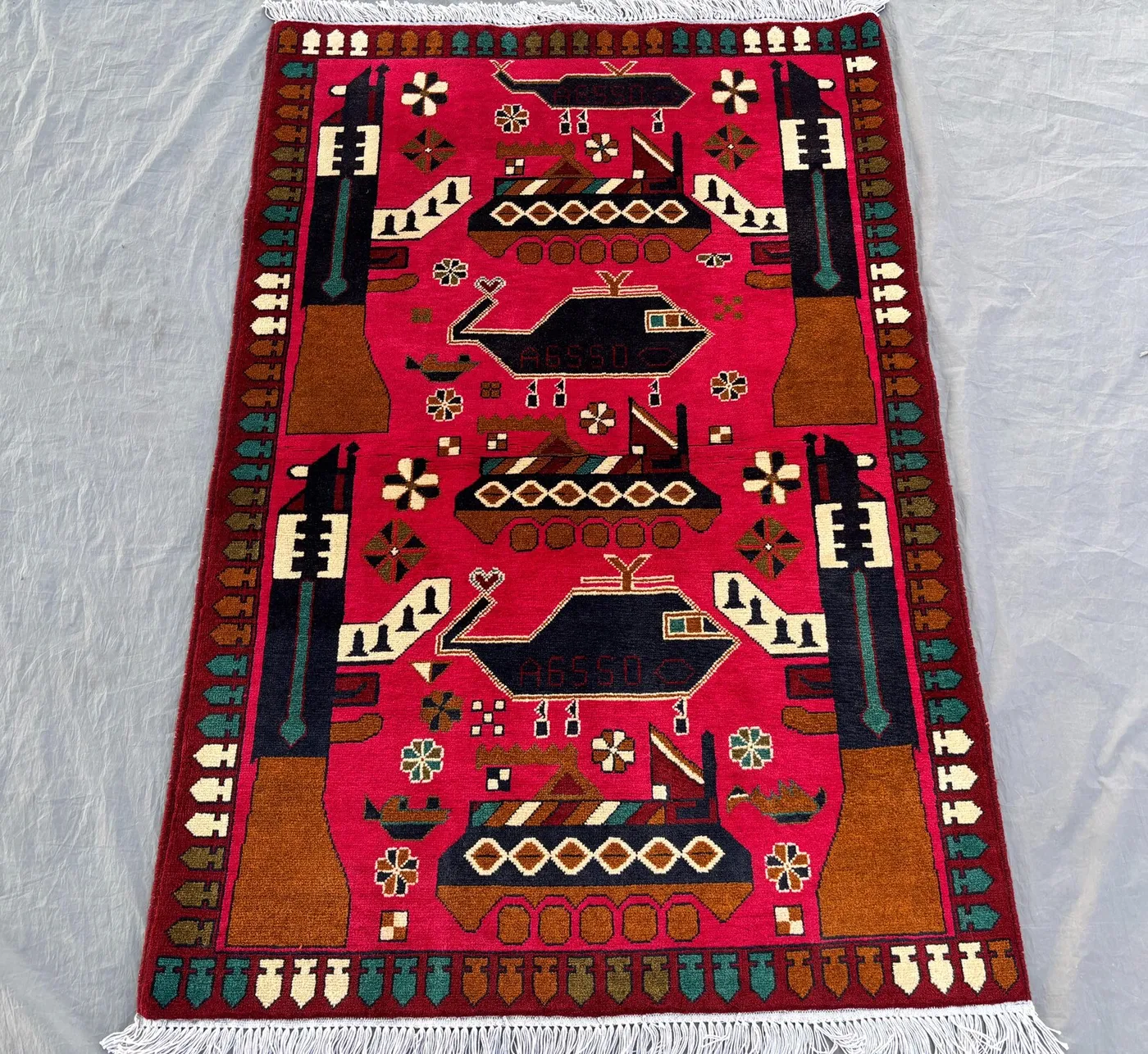 3 x 5 ft Afghan Hand-Knotted Vintage Rug Herat Design Soft Pile One of a Kind Unique Home Decor Cultural Boho Rug