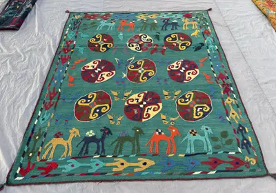 5.7 x 6.10 ft Afghan Hand Woven Vintage Unique Flat Weave Kilim One of a Kind Patchwork Home Boho Decor Suzani