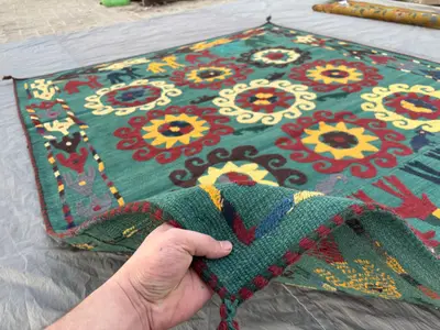5.10 x 6.11 ft Afghan Hand Woven Vintage Flat Weave Patchwork Unique camel rug One of a Kind Home Boho Decor R
