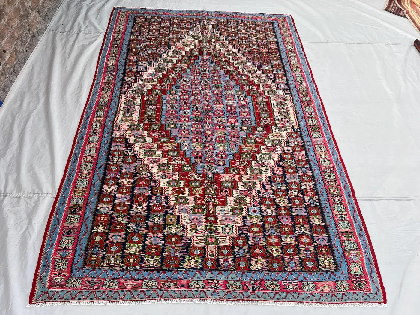 5'2x7'8 ft Vintage Afghan Kilim Rug, Handmade Flatweave Wool Rug, Colorful Floral Kilim Carpet, Boho Area Rug, Living Room Home Decor